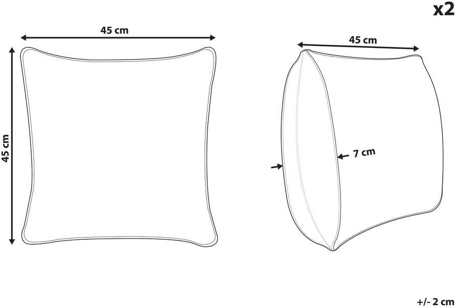 Beliani 2 sodo pagalvių rinkinys FLYLEAF Augalų raštas 45 x 45 cm Žalia