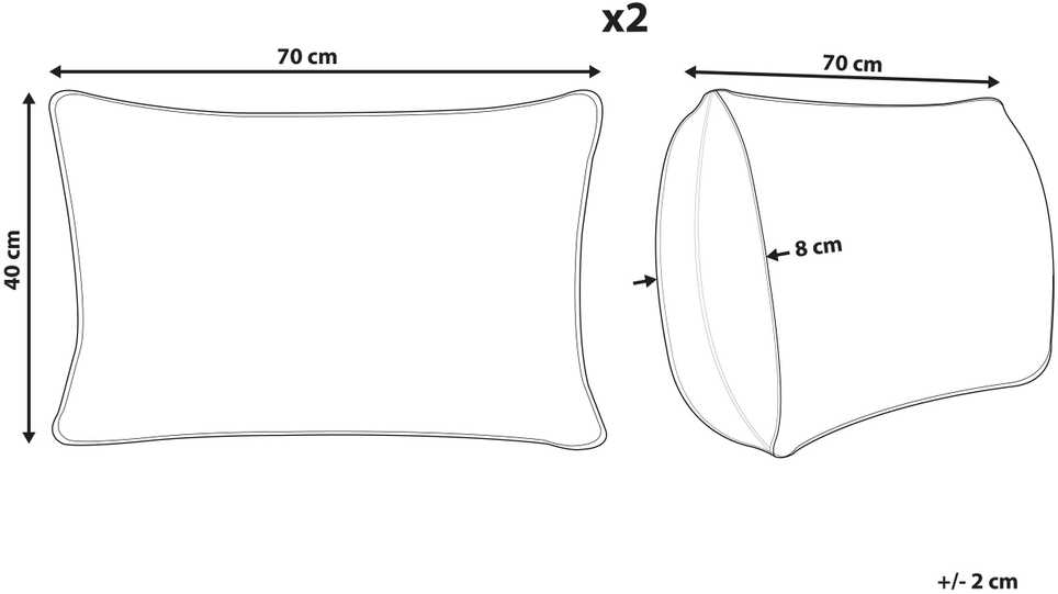 Beliani 2 sodo pagalvėlių rinkinys KALAMOS Geometrinis raštas 40 x 70 cm Mėtų spalvos