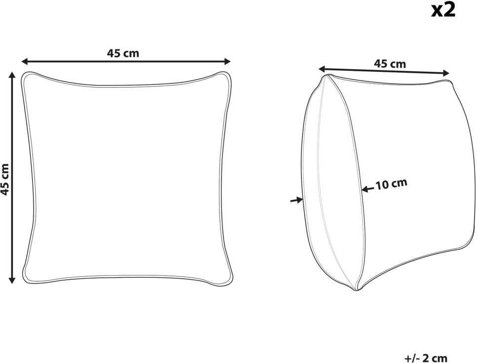 Beliani 2 sodo pagalvėlių rinkinys ELATI su augaliniu raštu 45 x 45 cm, tamsiai mėlynas