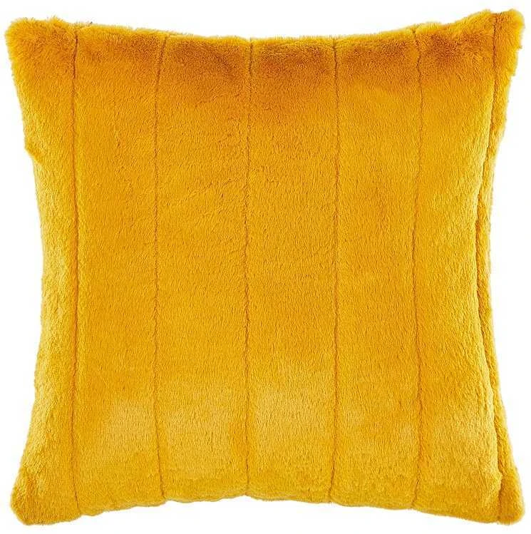 Beliani 2 pūkuotos dekoratyvinės pagalvės 45 x 45 cm geltona PUMILA