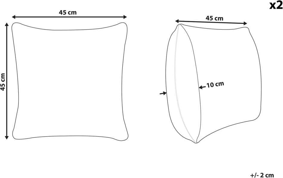 Beliani 2 pūkuotos dekoratyvinės pagalvės 45 x 45 cm geltona PUMILA