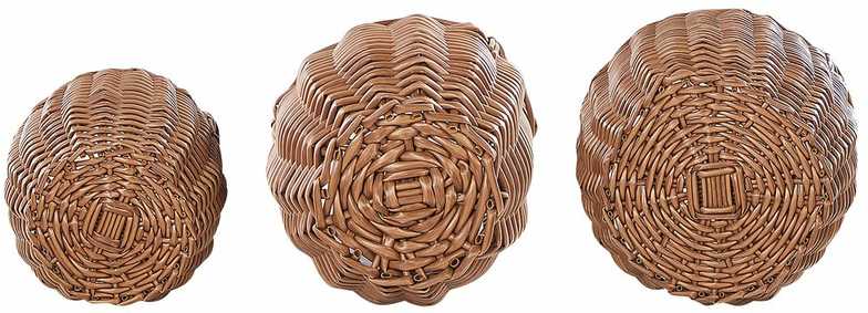 Beliani 3 gėlių krepšių rinkinys AUCUBA 26/34/44 cm šviesiai rudas