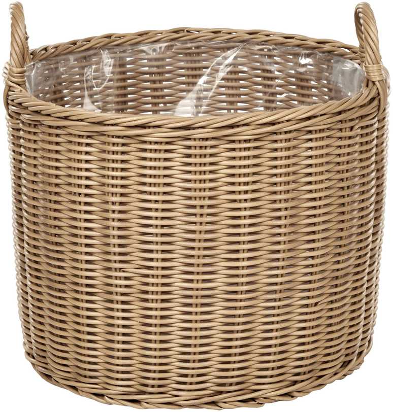 Beliani 3 krepšių gėlėms komplektas PENDULA 33/37/45 cm natūralus technorotangas