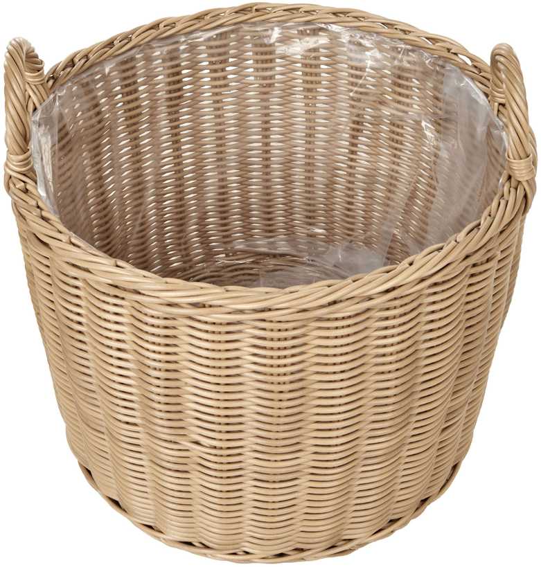 Beliani 3 krepšių gėlėms komplektas PENDULA 33/37/45 cm natūralus technorotangas