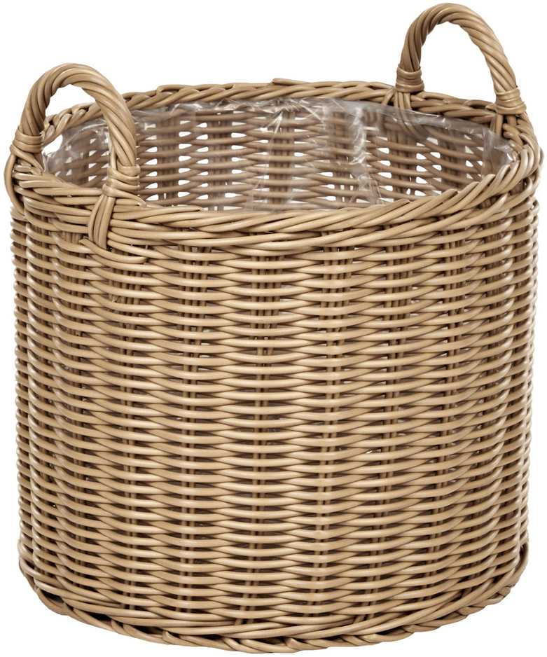 Beliani 3 krepšių gėlėms komplektas PENDULA 33/37/45 cm natūralus technorotangas