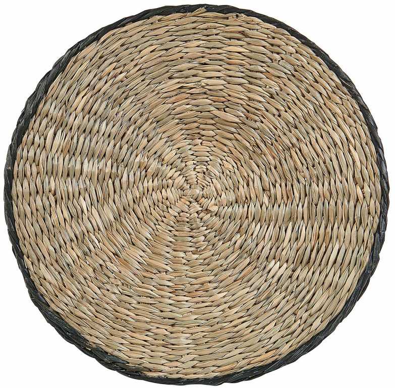 Beliani 3 vazonų rinkinys RATTAIL, jūros žolė, 32/29/27 cm, juodas