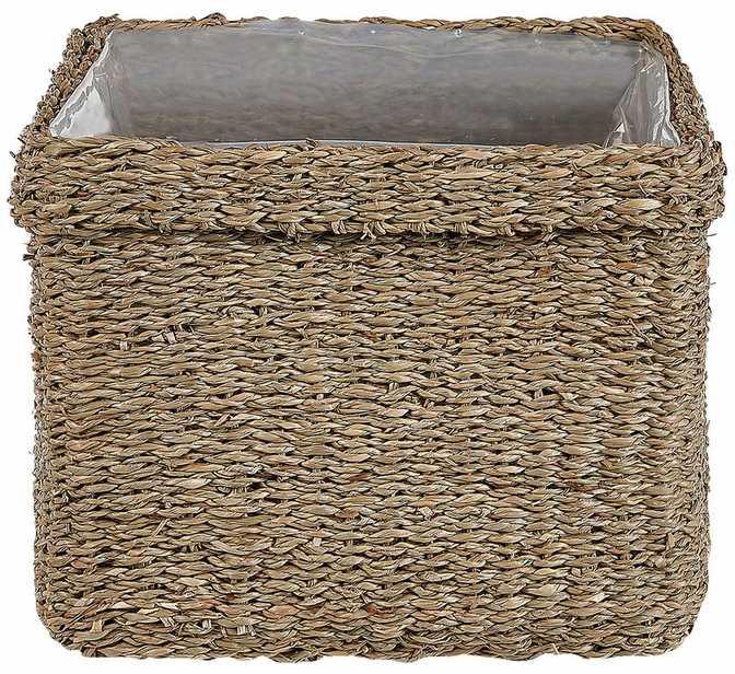 Beliani 3 vazonų komplektas RIVULINE Rudadumbliai 23/27/30 cm Natūralus
