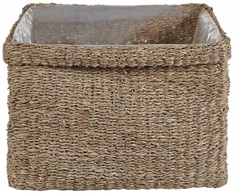 Beliani 3 vazonų komplektas RIVULINE Rudadumbliai 23/27/30 cm Natūralus