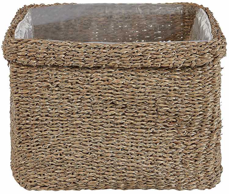 Beliani 3 vazonų komplektas RIVULINE Rudadumbliai 23/27/30 cm Natūralus