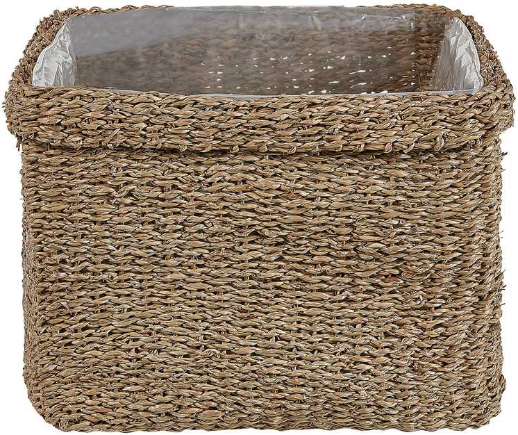 Beliani 3 vazonų komplektas RIVULINE Rudadumbliai 23/27/30 cm Natūralus
