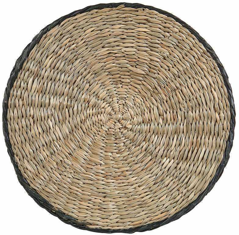 Beliani 3 vazonų rinkinys RATTAIL, jūros žolė, 32/29/27 cm, juodas