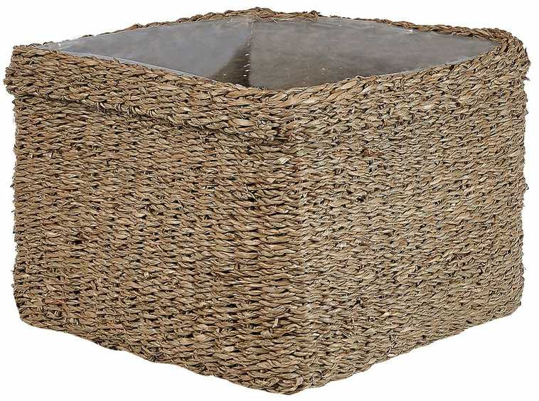 Beliani 3 vazonų komplektas RIVULINE Rudadumbliai 23/27/30 cm Natūralus