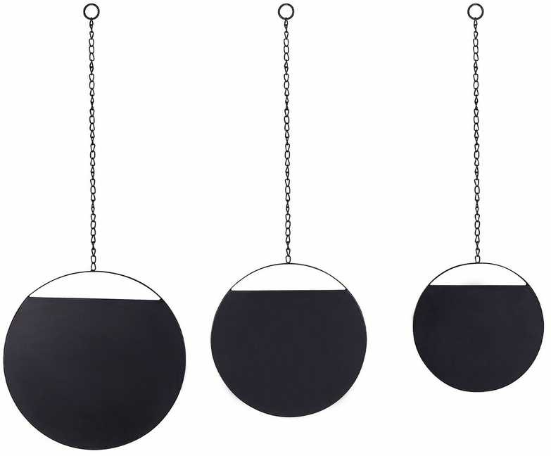 Beliani Sieninis veidrodis ODOS 33/29/24 cm 80/75/69 cm metalinis, juodas
