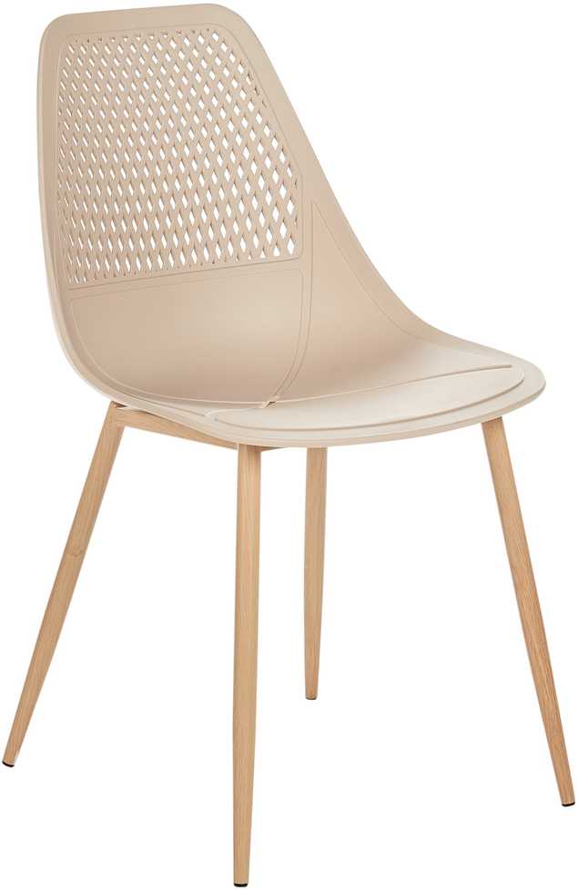 Beliani 4 valgomojo kėdžių komplektas HAZELTON, smėlio spalvos