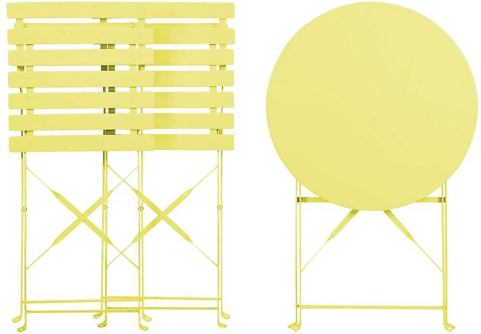 Lauko baldų komplektas Beliani Balkono baldų komplektas sulankstomas FIORI metalinis laimo spalvos