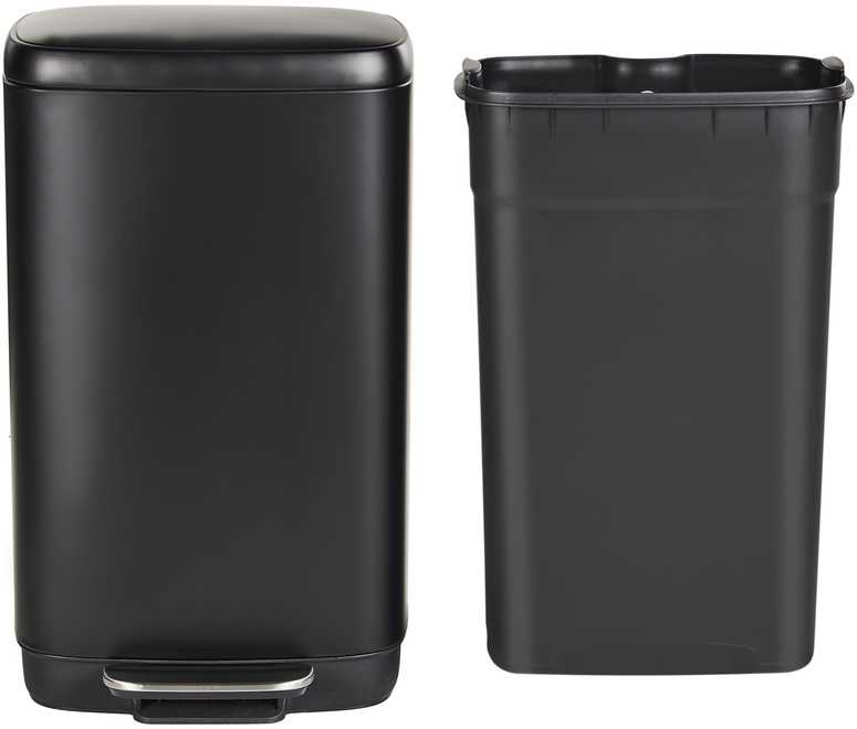 Beliani Atliekų dėžė su pedalu 30 L ECOCOLLECT metalinė juoda