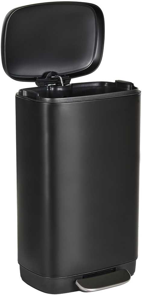 Beliani Atliekų dėžė su pedalu 30 L ECOCOLLECT metalinė juoda