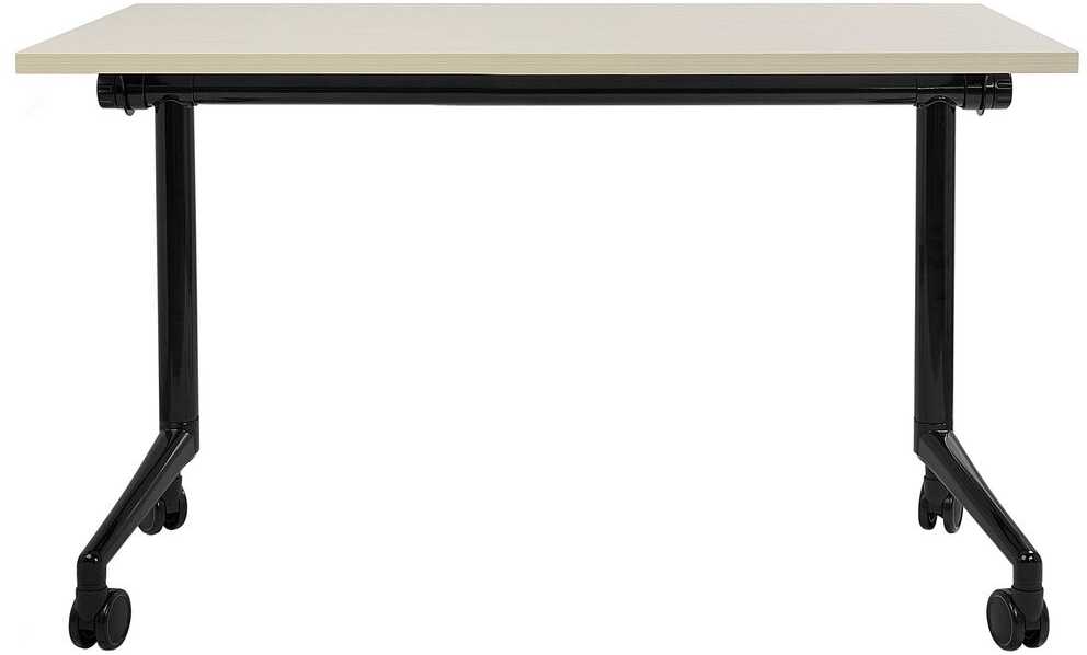 Beliani Sulankstomas rašomasis stalas CAVI, šviesiai rudas, 120 cm x 60 cm, su ratukais