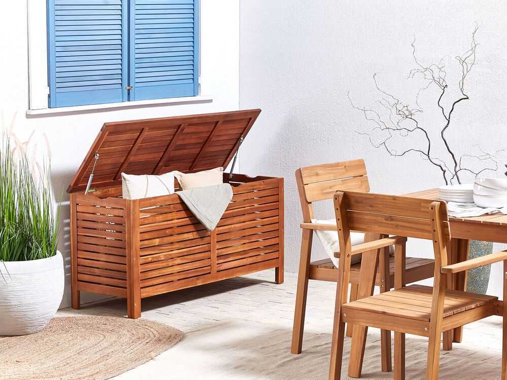 Beliani Sodo dėžė RIVIERA 130 cm 48 cm, ruda