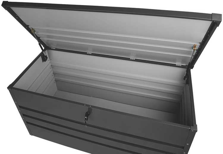 Beliani Sodo dėžė CEBROSA 132 cm 62 cm pilka