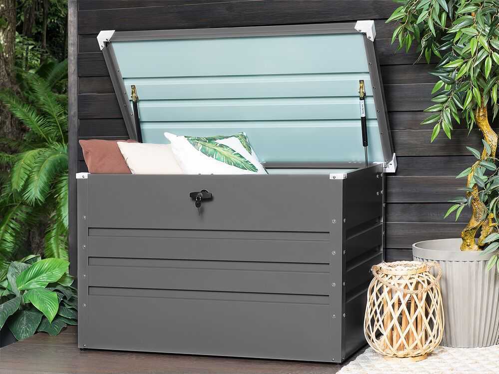Beliani Sodo dėžė CEBROSA 100 cm 62 cm pilka