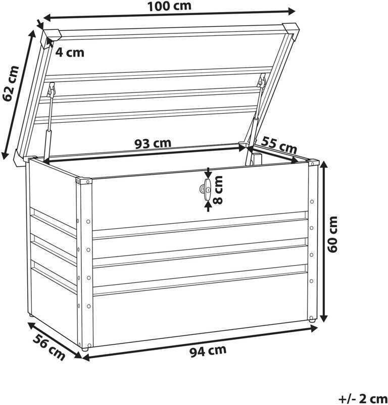 Beliani Sodo dėžė CEBROSA 100 cm 62 cm pilka
