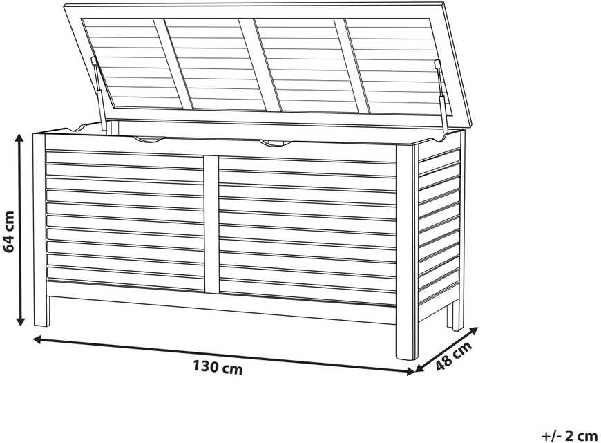 Beliani Sodo dėžė RIVIERA 130 cm 48 cm, ruda