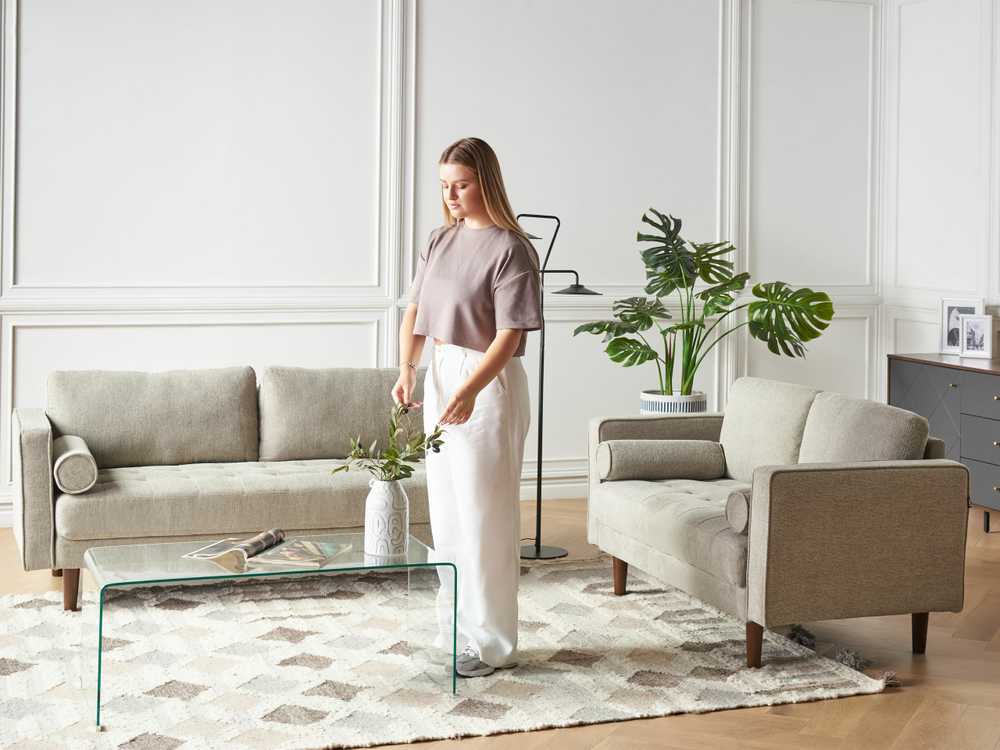 Beliani 2 vietų sofa NURMO, rudai pilka