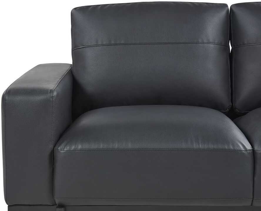 Beliani Dvivietė sofa SOVIK iš dirbtinės odos, juoda