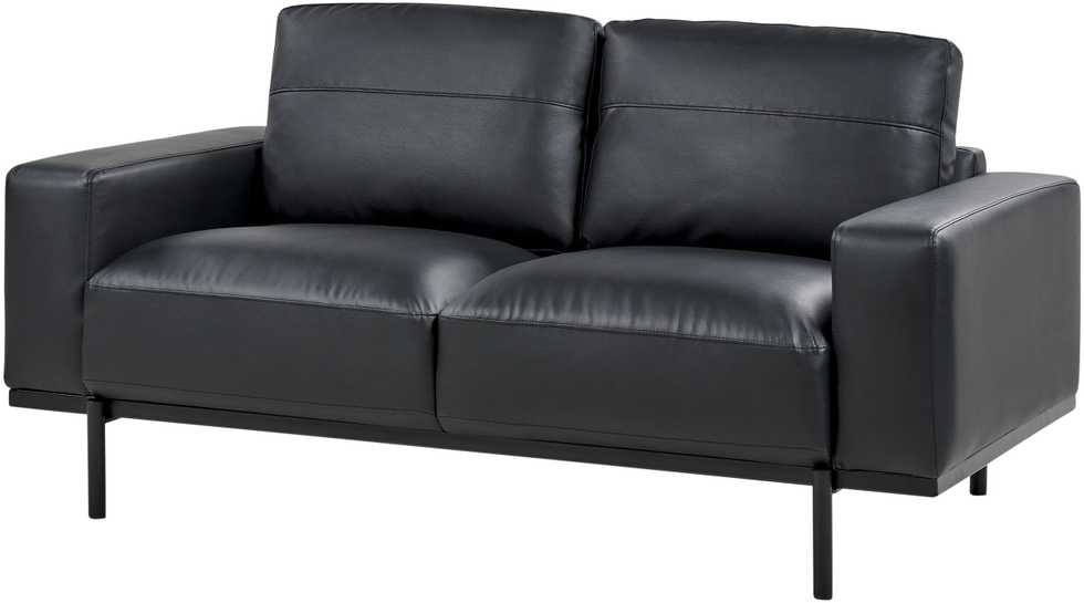 Beliani Dvivietė sofa SOVIK iš dirbtinės odos, juoda