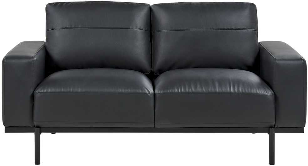 Beliani Dvivietė sofa SOVIK iš dirbtinės odos, juoda