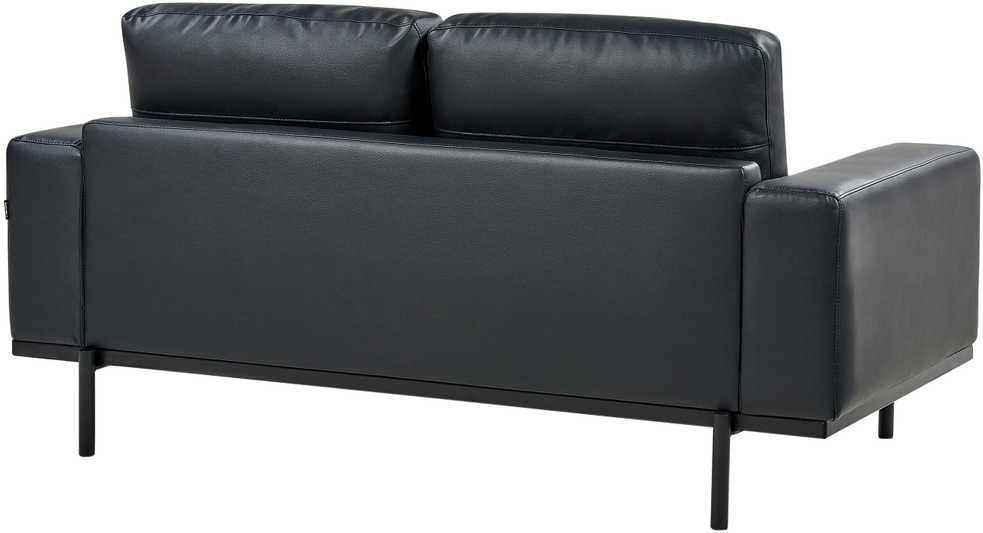 Beliani Dvivietė sofa SOVIK iš dirbtinės odos, juoda