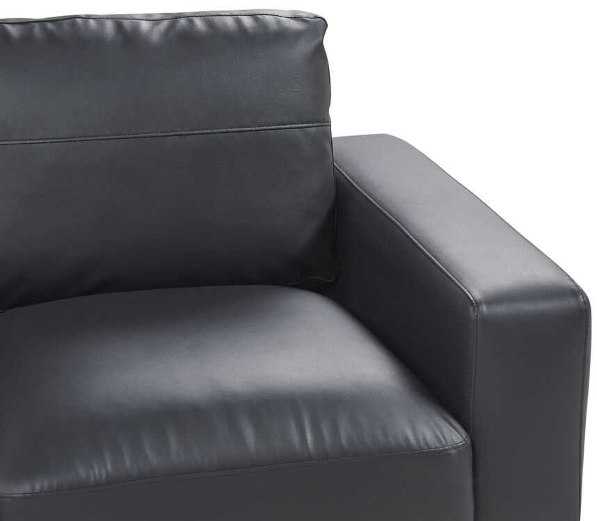 Beliani Dvivietė sofa SOVIK iš dirbtinės odos, juoda