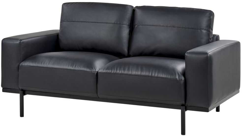 Beliani Dvivietė sofa SOVIK iš dirbtinės odos, juoda