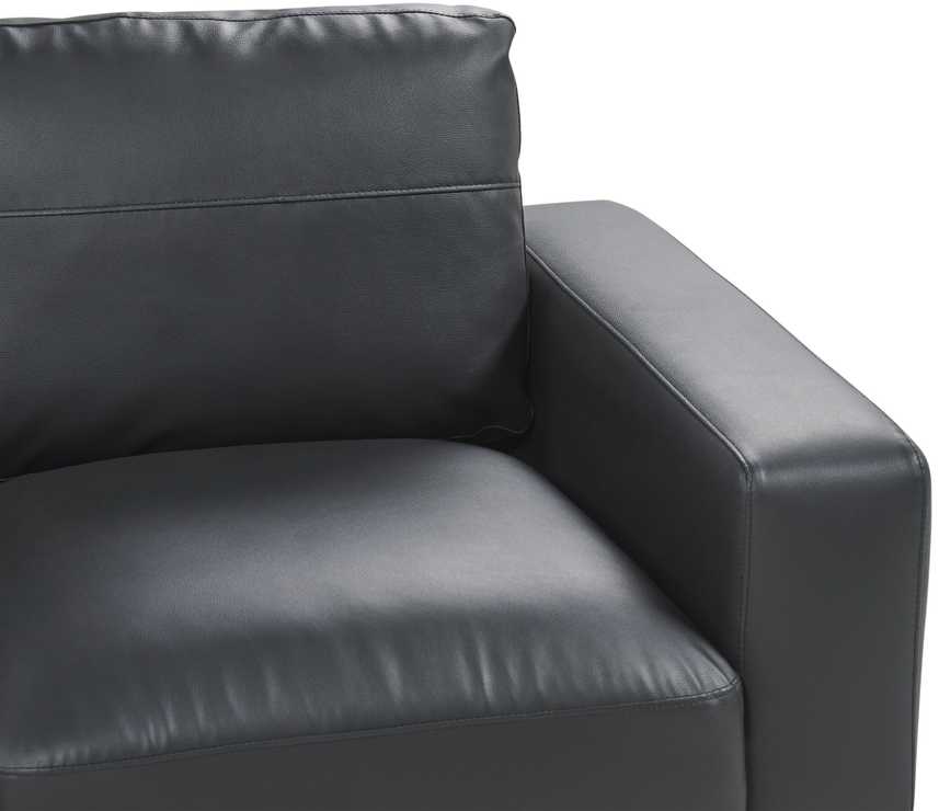 Beliani Dvivietė sofa SOVIK iš dirbtinės odos, juoda