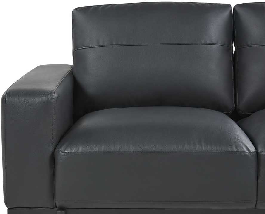 Beliani Dvivietė sofa SOVIK iš dirbtinės odos, juoda