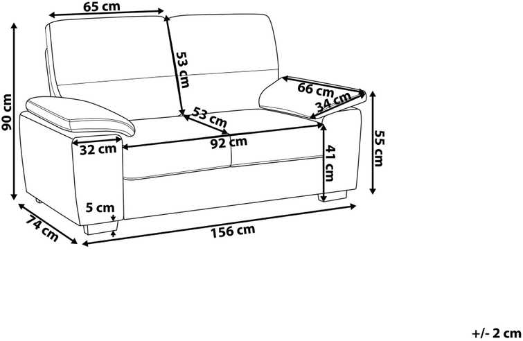 Beliani 2 vietų sofa VOGAR šviesiai ruda