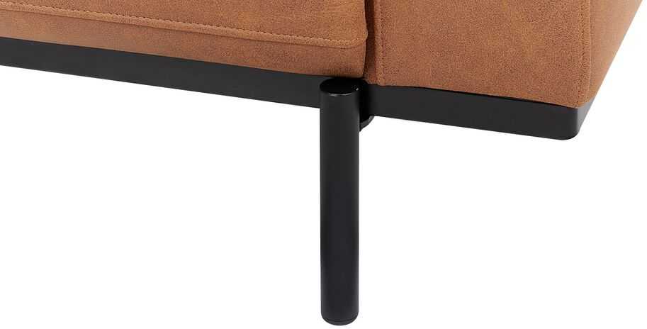 Beliani Dvivietė sofa SOVIK iš dirbtinės odos, ruda