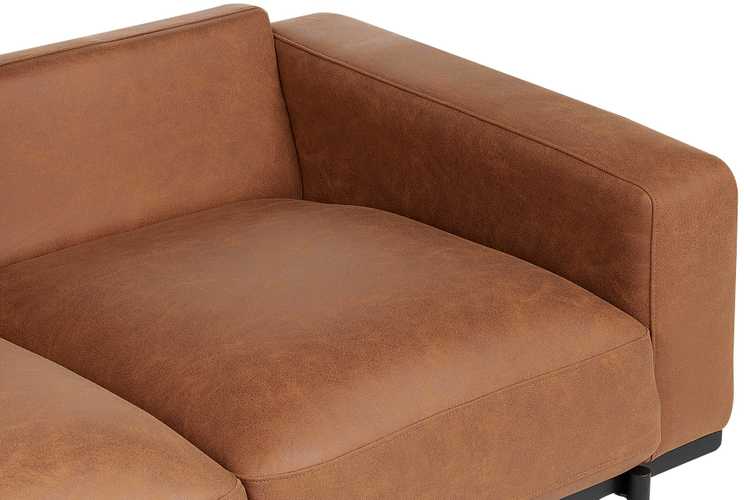 Beliani Dvivietė sofa SOVIK iš dirbtinės odos, ruda