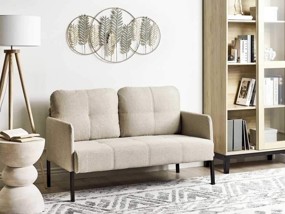 Beliani Dvivietė sofa LAHTI šviesiai smėlio spalvos