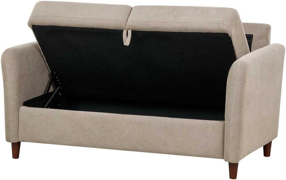 Beliani 2 vietų sofa MARE smėlio-pilkos spalvos su daiktadėže