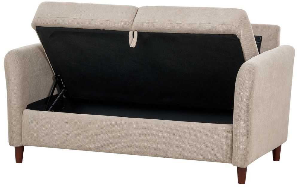 Beliani 2 vietų sofa MARE smėlio-pilkos spalvos su daiktadėže