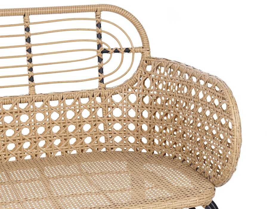 Sofa Beliani Sodo suoliukas su pagalve PRATELLO 122 cm, technorotangas, natūrali spalva