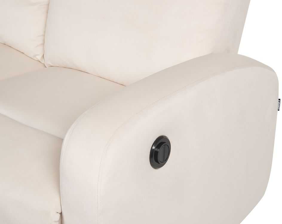 Beliani 2 vietų sofa su elektrine relaksacijos funkcija VERDAL, veliūrinė, smėlio spalvos