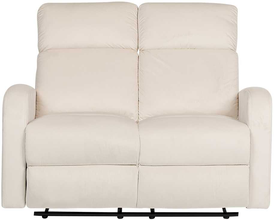 Beliani 2 vietų sofa su elektrine relaksacijos funkcija VERDAL, veliūrinė, smėlio spalvos