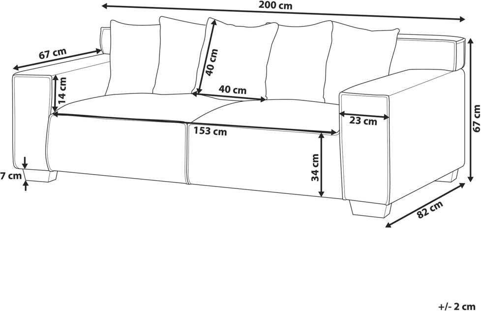 Beliani 3 vietų sofa VISKAN iš šenilo, nebalintos medvilnės spalvos