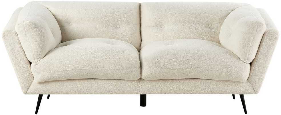 Beliani 3 vietų sofa LENVIK, buklė audinys, balta