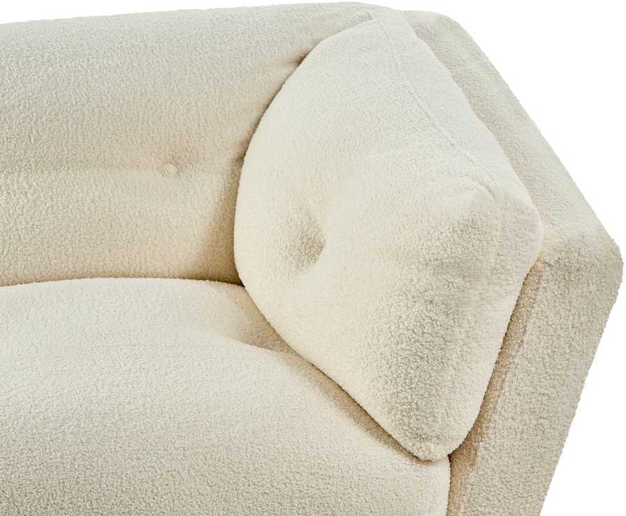 Beliani 3 vietų sofa LENVIK, buklė audinys, balta