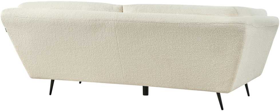 Beliani 3 vietų sofa LENVIK, buklė audinys, balta