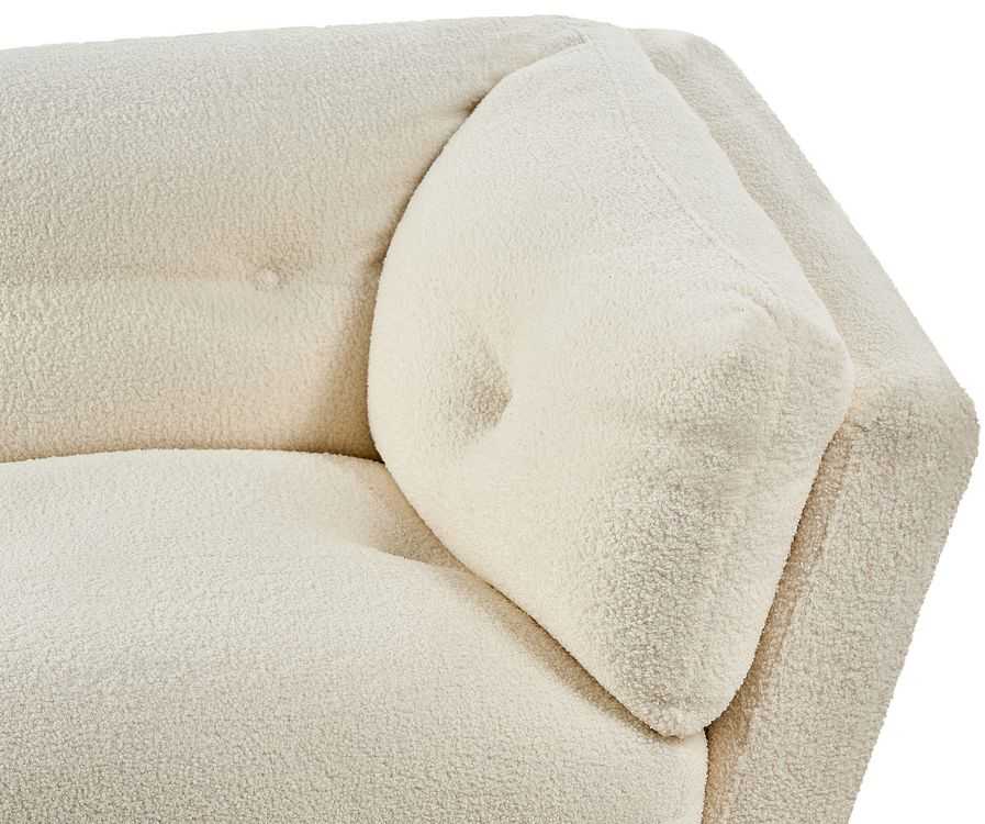 Beliani 3 vietų sofa LENVIK, buklė audinys, balta